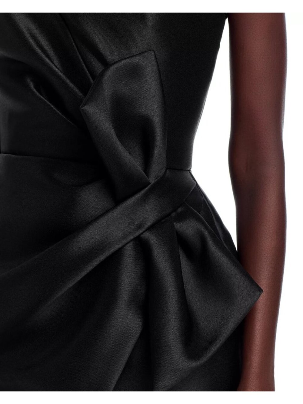 🆕AMSALE Mik One Shoulder Big Bow Cocktail Dress Black 10 - Picture 8 of 13